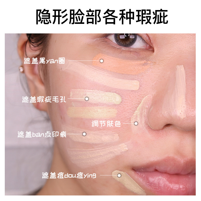 GECOMO Beauty Concealer Cover Dark Circles Acne Spots Concealer Plate Contour Compact Three-Color Balance Concealer Plate