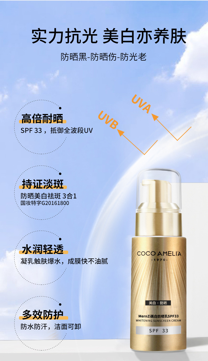 CCA Summer Skin Care Products Concealer Freckle Oil Control OEM UV Perfect Suncream Sunscreen Lotion Whitening Hydrating and Isolating Sunscreen CCA Summer Skin Care Products Concealer Freckle Oil Control OEM UV Perfect Suncream Sunscreen Lotion Whitening Hydrating and Isolating Sunscreen