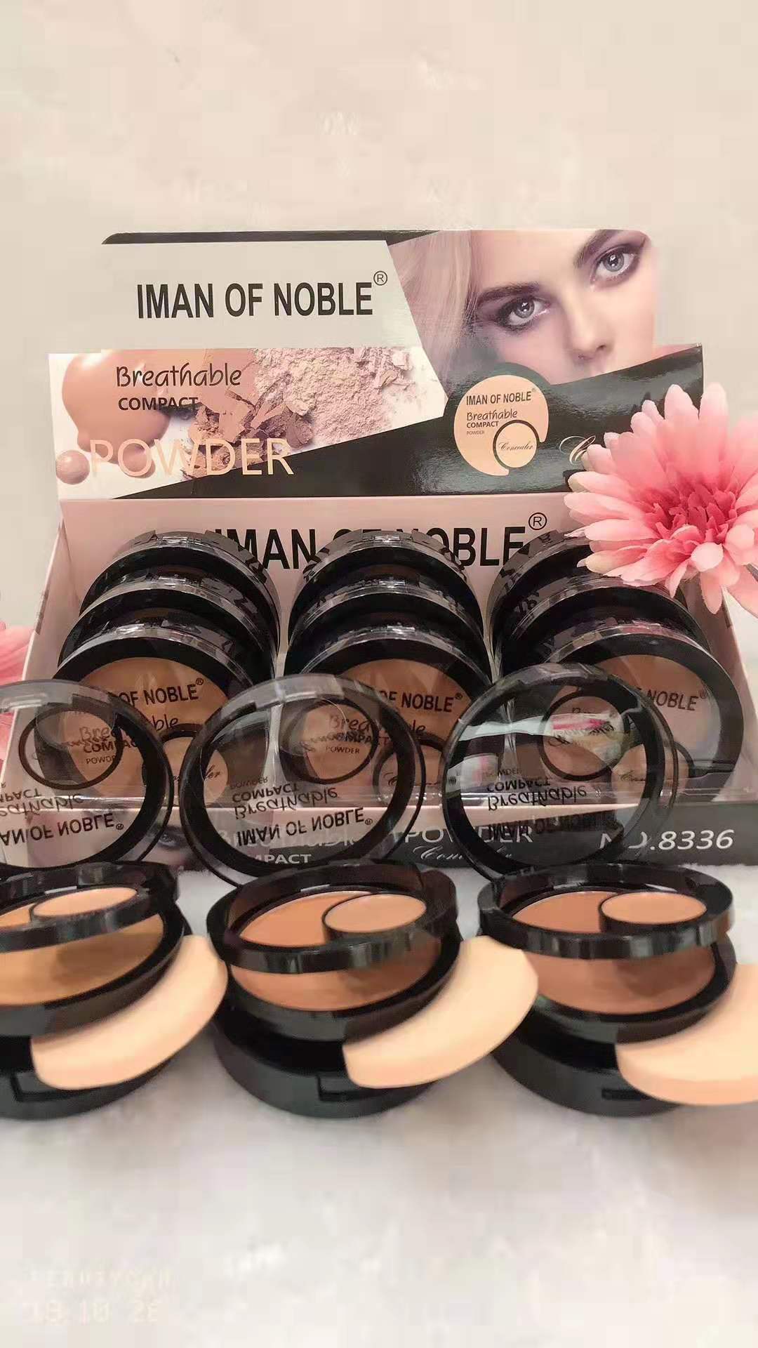 IMAN OF NOBLE double layer concealer with mirror and powder puff is easy to paint without halo makeup manufacturers direct sales