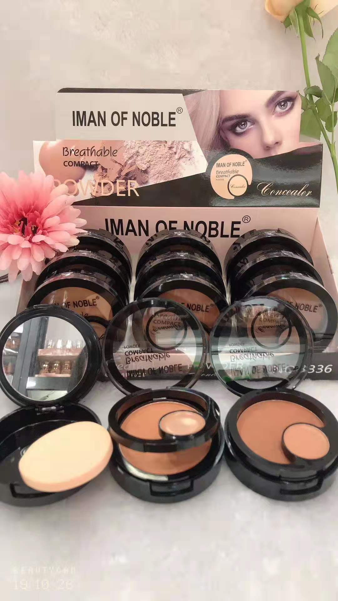 IMAN OF NOBLE double layer concealer with mirror and powder puff is easy to paint without halo makeup manufacturers direct sales