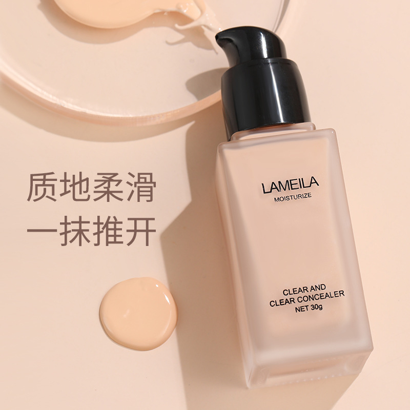 LaMeiLa Moisturizing &amp; Refreshing Bingxin Liquid Foundation Moisturizing Concealer Nude Makeup Lasting Factory Direct Sales