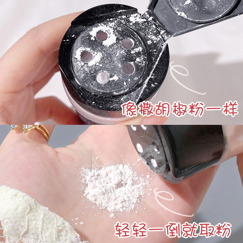 Internet Celebrity Loose Powder Loose Powder Black Pepper Loose Powder Finishing Powder Oil Control Makeup Long-Lasting Concealer Waterproof Sweat-Proof Natural 55G