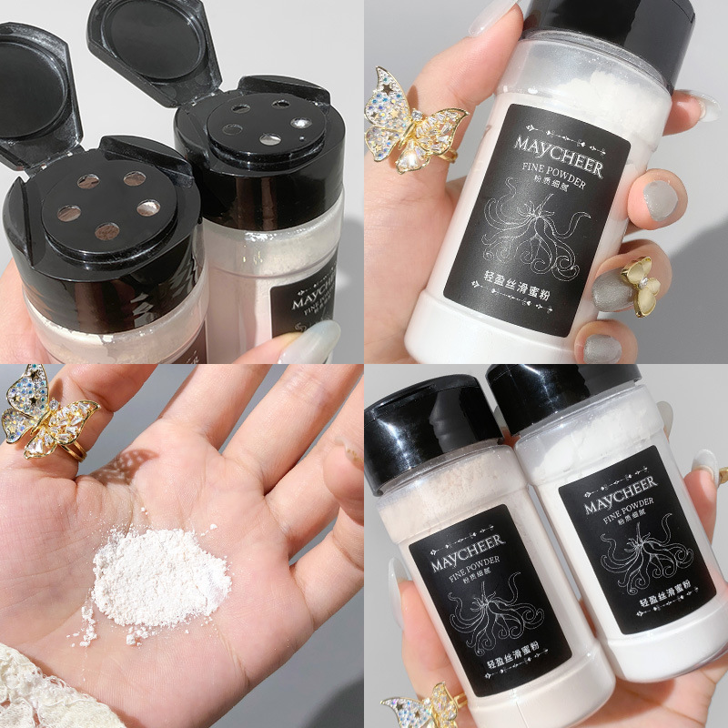 Internet Celebrity Loose Powder Loose Powder Black Pepper Loose Powder Finishing Powder Oil Control Makeup Long-Lasting Concealer Waterproof Sweat-Proof Natural 55G