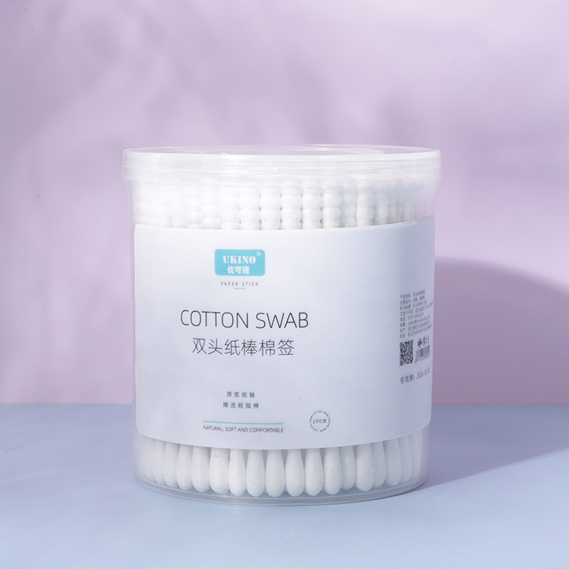 Barrel Double-Headed Color Cosmetic Cotton Swab Bulk Disposable Cotton Swab Pointed Spiral Head Makeup Cleansing Pads Stick Cotton Rod