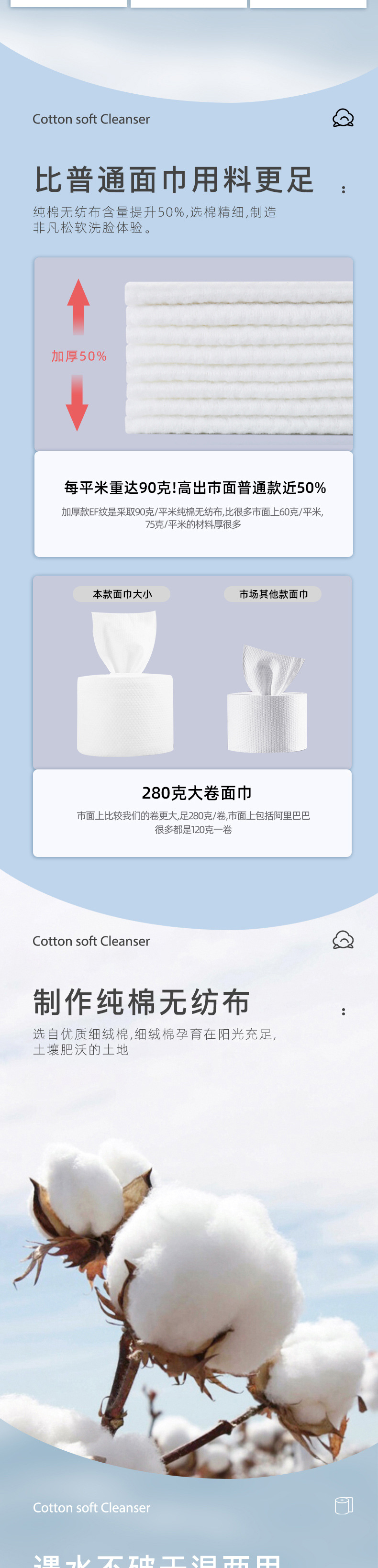 Disposable Face Cloth 80 Drawers/Bag Beauty Salon Wet and Dry Dual-Use Cotton Pads Paper Large Rolls Cleaning Towel Large Wholesale