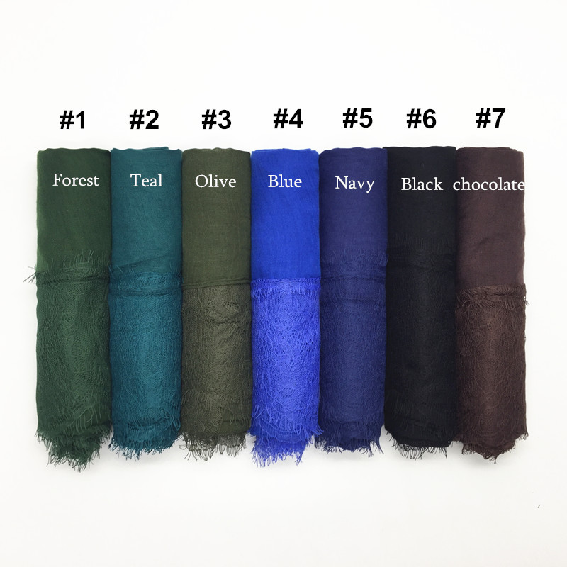 Women's Shawl Solid Color Lace Scarf Small Eyelashes Middle East Cross-Border Closed Toe Dual Purpose Scarf Shawl for Women Women's Shawl Solid Color Lace Scarf Small Eyelashes Middle East Cross-Border Closed Toe Dual Purpose Scarf Shawl for Women