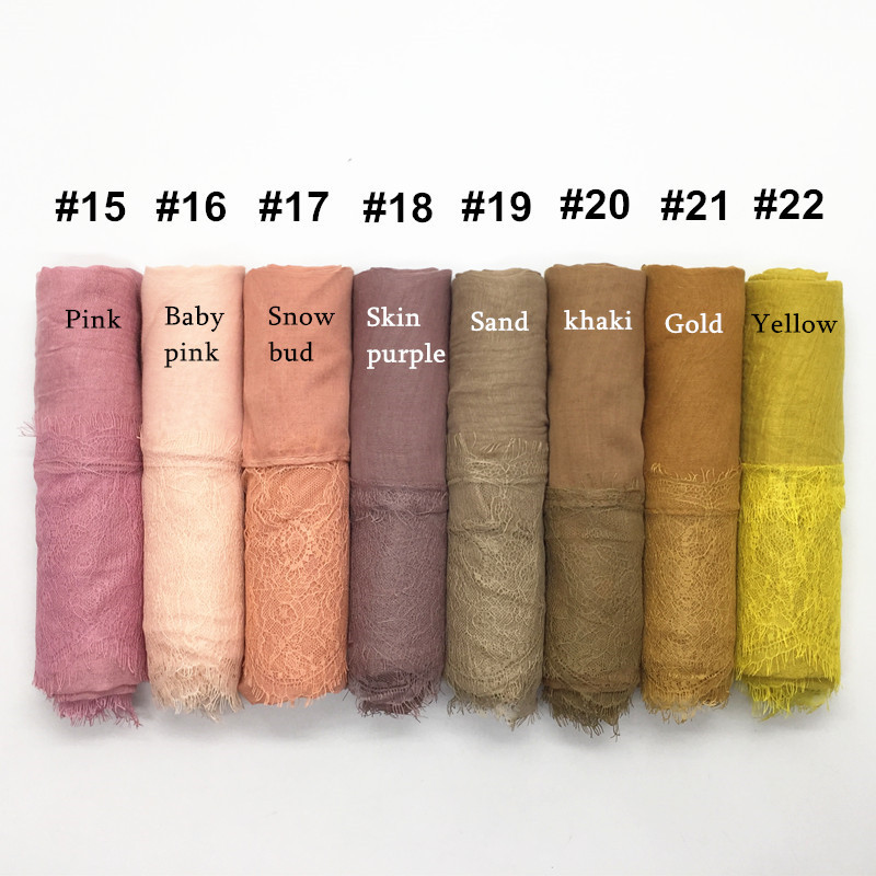 Women's Shawl Solid Color Lace Scarf Small Eyelashes Middle East Cross-Border Closed Toe Dual Purpose Scarf Shawl for Women Women's Shawl Solid Color Lace Scarf Small Eyelashes Middle East Cross-Border Closed Toe Dual Purpose Scarf Shawl for Women