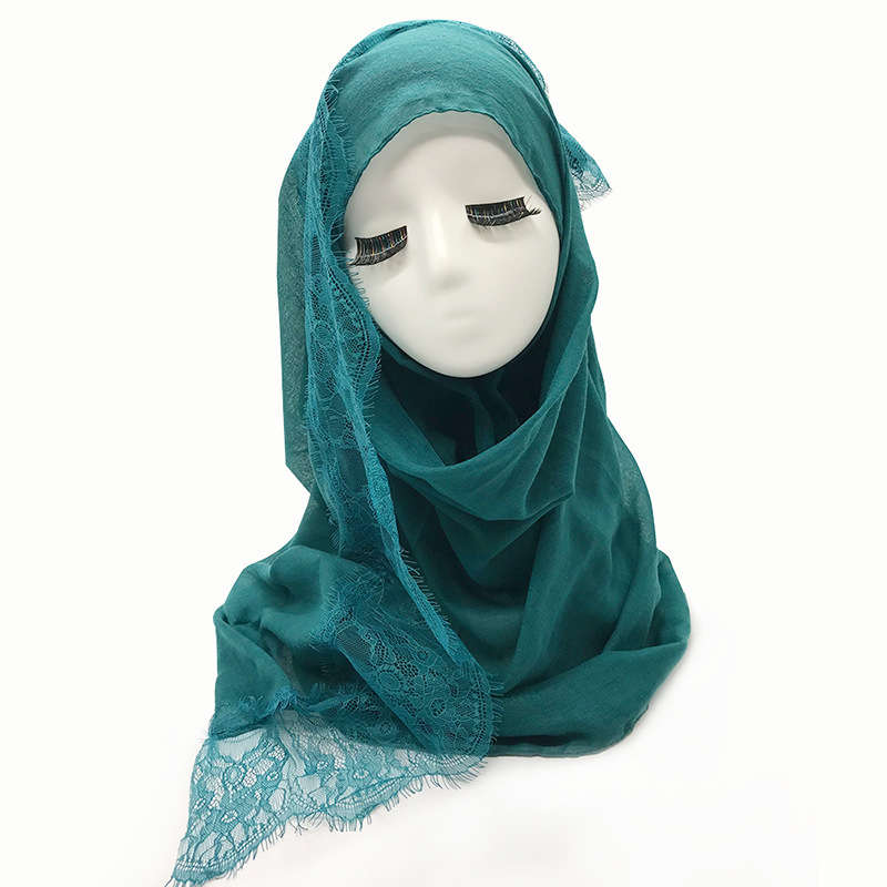 Women's Shawl Solid Color Lace Scarf Small Eyelashes Middle East Cross-Border Closed Toe Dual Purpose Scarf Shawl for Women Women's Shawl Solid Color Lace Scarf Small Eyelashes Middle East Cross-Border Closed Toe Dual Purpose Scarf Shawl for Women