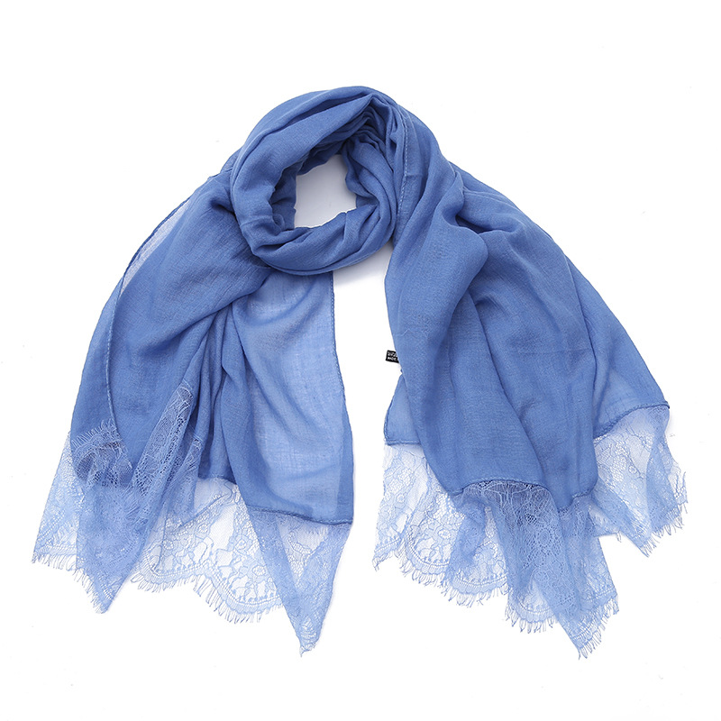 Women's Shawl Solid Color Lace Scarf Small Eyelashes Middle East Cross-Border Closed Toe Dual Purpose Scarf Shawl for Women Women's Shawl Solid Color Lace Scarf Small Eyelashes Middle East Cross-Border Closed Toe Dual Purpose Scarf Shawl for Women