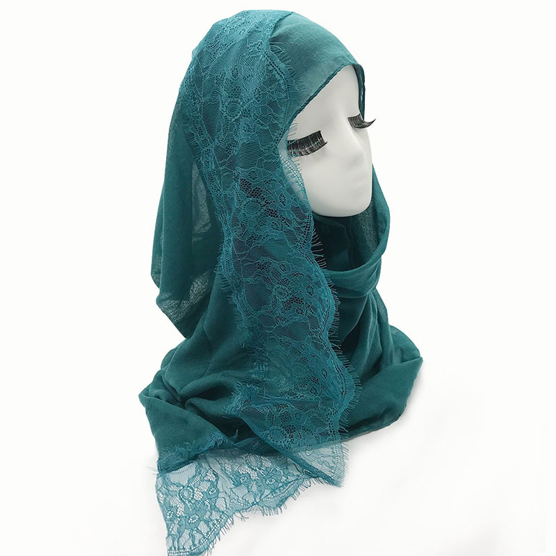 Women's Shawl Solid Color Lace Scarf Small Eyelashes Middle East Cross-Border Closed Toe Dual Purpose Scarf Shawl for Women Women's Shawl Solid Color Lace Scarf Small Eyelashes Middle East Cross-Border Closed Toe Dual Purpose Scarf Shawl for Women