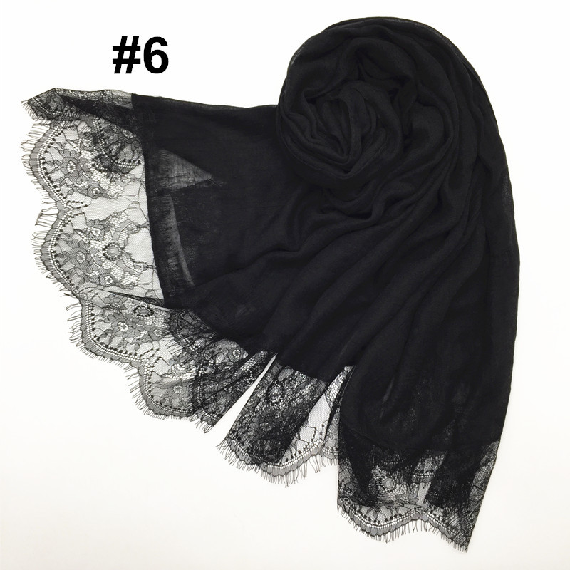 Women's Shawl Solid Color Lace Scarf Small Eyelashes Middle East Cross-Border Closed Toe Dual Purpose Scarf Shawl for Women Women's Shawl Solid Color Lace Scarf Small Eyelashes Middle East Cross-Border Closed Toe Dual Purpose Scarf Shawl for Women