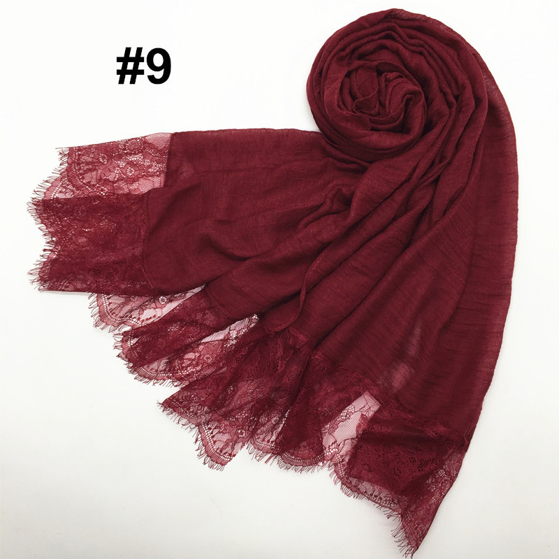 Women's Shawl Solid Color Lace Scarf Small Eyelashes Middle East Cross-Border Closed Toe Dual Purpose Scarf Shawl for Women Women's Shawl Solid Color Lace Scarf Small Eyelashes Middle East Cross-Border Closed Toe Dual Purpose Scarf Shawl for Women