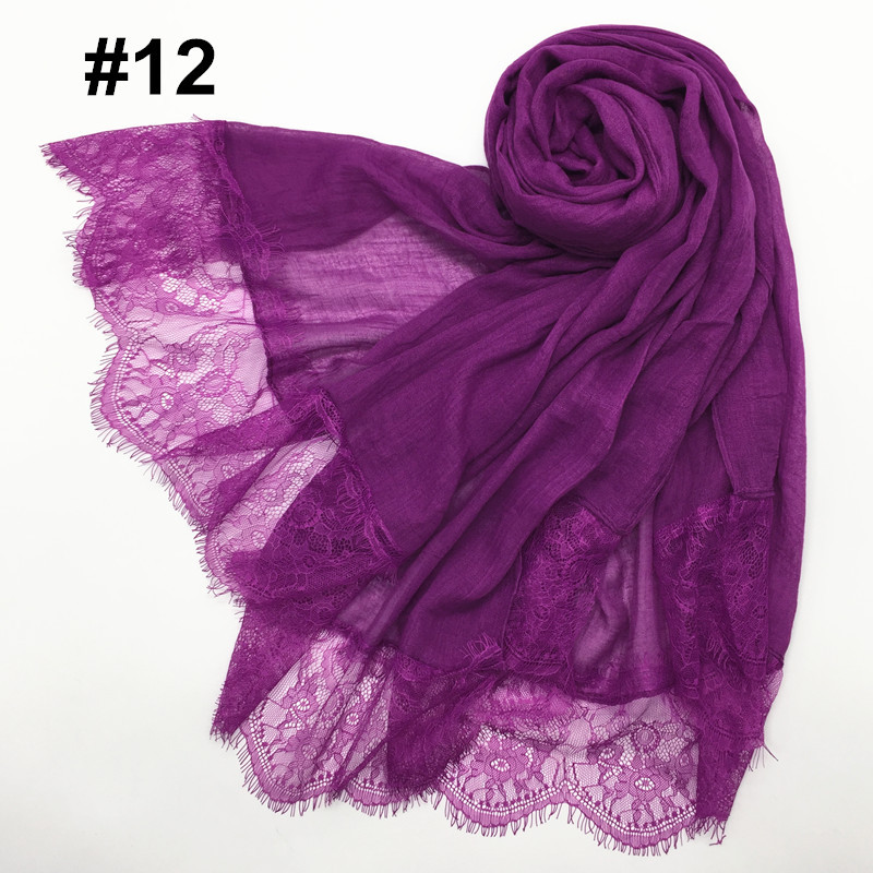 Women's Shawl Solid Color Lace Scarf Small Eyelashes Middle East Cross-Border Closed Toe Dual Purpose Scarf Shawl for Women Women's Shawl Solid Color Lace Scarf Small Eyelashes Middle East Cross-Border Closed Toe Dual Purpose Scarf Shawl for Women