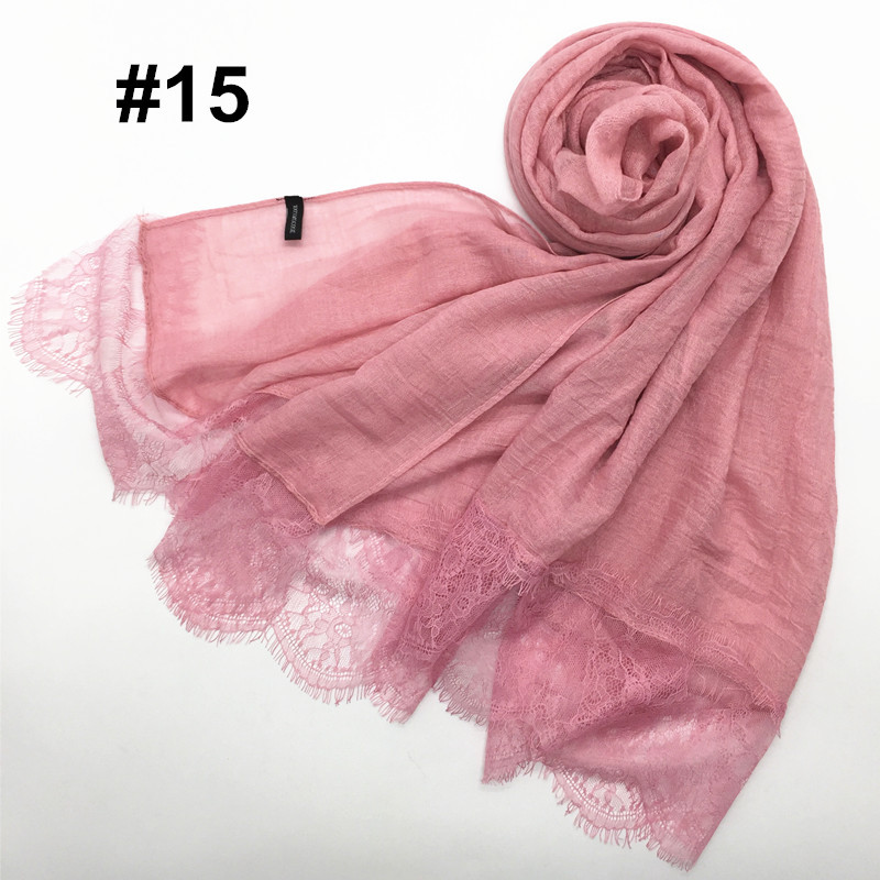 Women's Shawl Solid Color Lace Scarf Small Eyelashes Middle East Cross-Border Closed Toe Dual Purpose Scarf Shawl for Women Women's Shawl Solid Color Lace Scarf Small Eyelashes Middle East Cross-Border Closed Toe Dual Purpose Scarf Shawl for Women