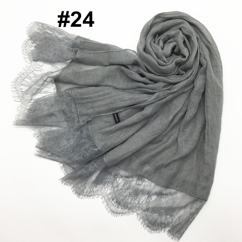 Women's Shawl Solid Color Lace Scarf Small Eyelashes Middle East Cross-Border Closed Toe Dual Purpose Scarf Shawl for Women Women's Shawl Solid Color Lace Scarf Small Eyelashes Middle East Cross-Border Closed Toe Dual Purpose Scarf Shawl for Women