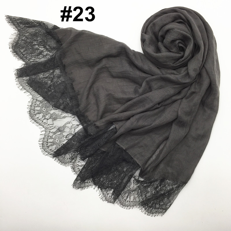 Women's Shawl Solid Color Lace Scarf Small Eyelashes Middle East Cross-Border Closed Toe Dual Purpose Scarf Shawl for Women Women's Shawl Solid Color Lace Scarf Small Eyelashes Middle East Cross-Border Closed Toe Dual Purpose Scarf Shawl for Women