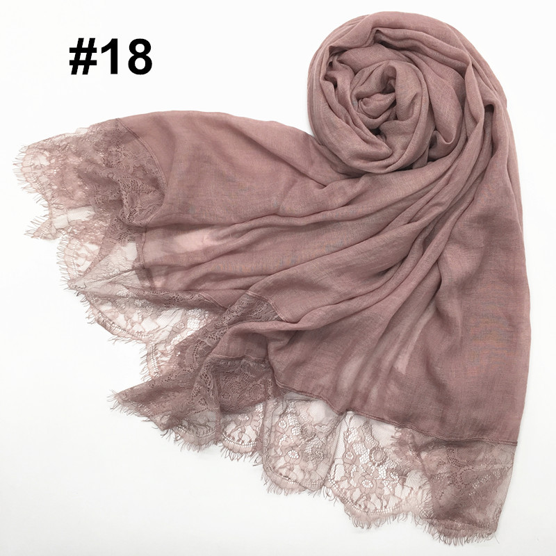 Women's Shawl Solid Color Lace Scarf Small Eyelashes Middle East Cross-Border Closed Toe Dual Purpose Scarf Shawl for Women Women's Shawl Solid Color Lace Scarf Small Eyelashes Middle East Cross-Border Closed Toe Dual Purpose Scarf Shawl for Women