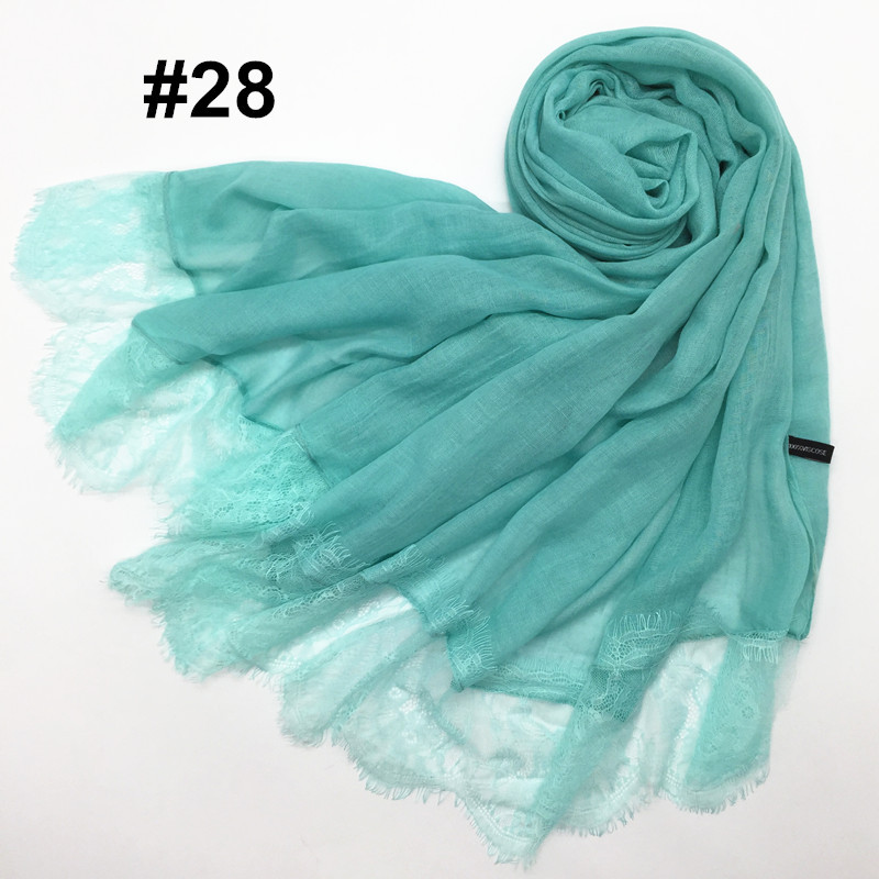 Women's Shawl Solid Color Lace Scarf Small Eyelashes Middle East Cross-Border Closed Toe Dual Purpose Scarf Shawl for Women Women's Shawl Solid Color Lace Scarf Small Eyelashes Middle East Cross-Border Closed Toe Dual Purpose Scarf Shawl for Women