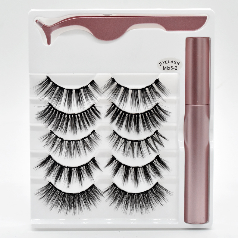 5 Pairs of Assortment Pack Magnetic False Eyelash Eyeliner Set Magnetic Eyeliner Tweezers 5mix Magnetic Eyelashes