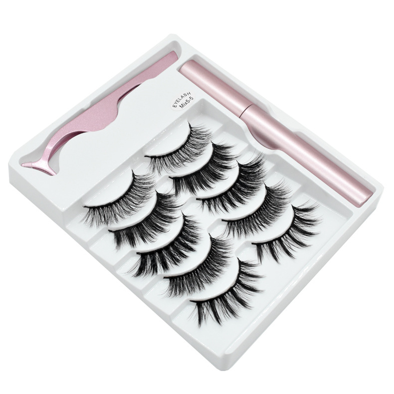 5 Pairs of Assortment Pack Magnetic False Eyelash Eyeliner Set Magnetic Eyeliner Tweezers 5mix Magnetic Eyelashes