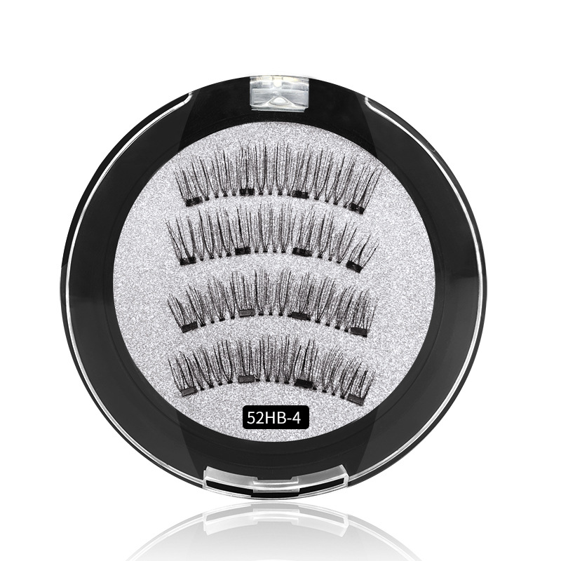  Magnet Eyelashes Four Magnetic Phase Suction Glue-Free Magnetic Eyelashes Cross-Border Magnetic Force 3D False Eyelashe
