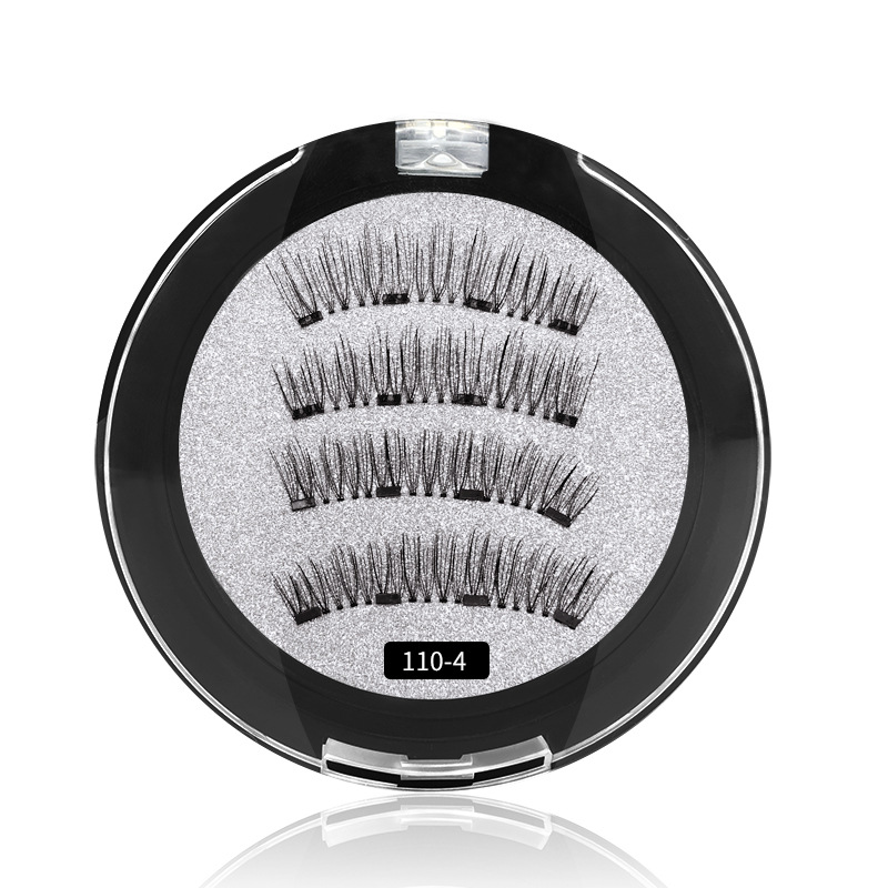  Magnet Eyelashes Four Magnetic Phase Suction Glue-Free Magnetic Eyelashes Cross-Border Magnetic Force 3D False Eyelashe
