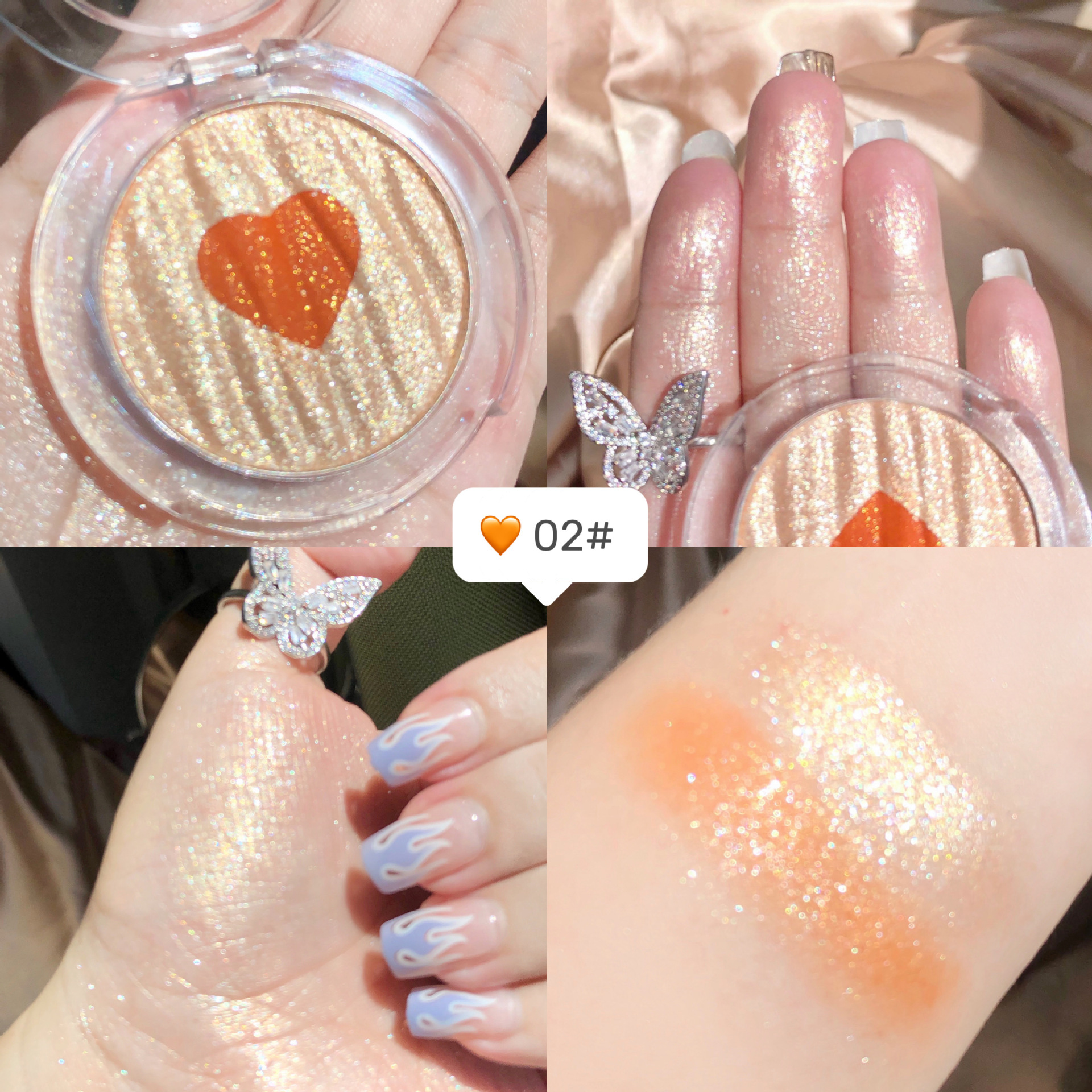 Sweet Mint Two-Color Love Highlight Blusher Plate Student Cheap Three-Dimensional Decoration Pink Authentic China-Made Makeup
