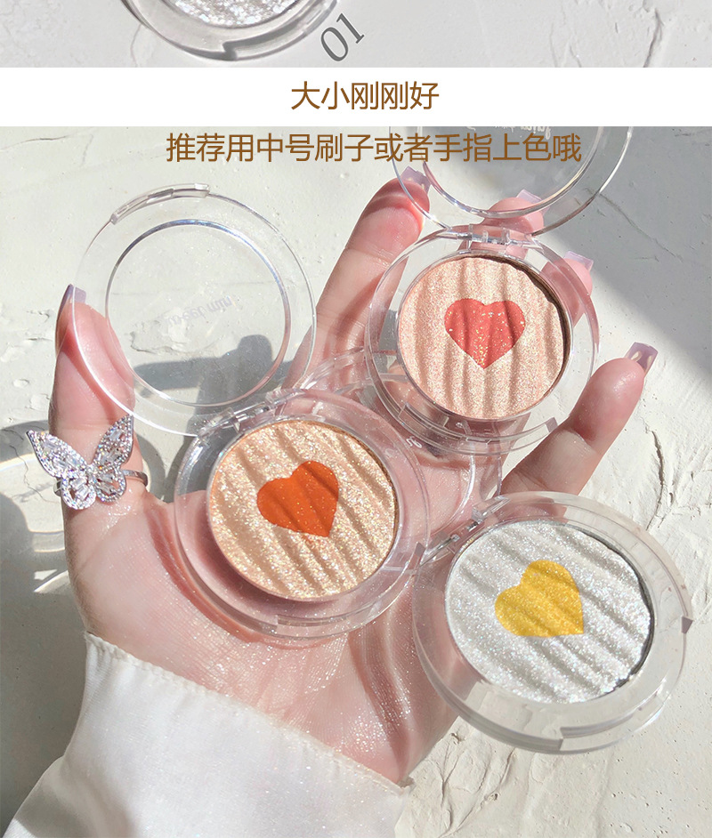 Sweet Mint Two-Color Love Highlight Blusher Plate Student Cheap Three-Dimensional Decoration Pink Authentic China-Made Makeup