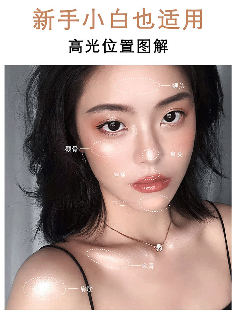 Kakashow Three Colors Blusher Plate Natural Nude Rouge Afternoon Tea Blush Highlight Contour Compact Autumn and Winter Warm Female