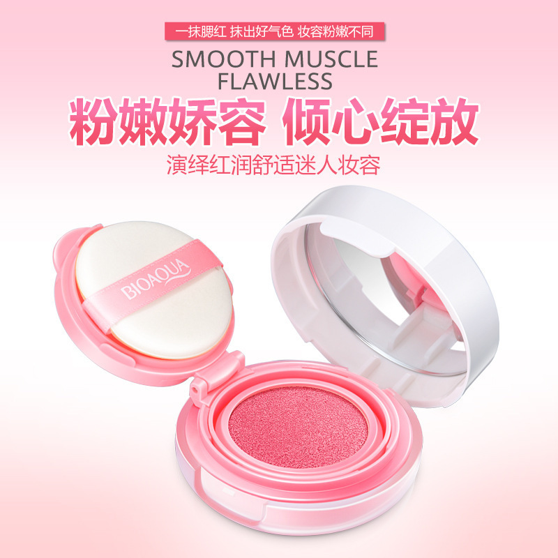 Bioaqua Air Cushion Blusher Makeup Natural Moisturizing Refreshing Repair Rosy Nude Makeup Finishing Cream Blush Hair Generation