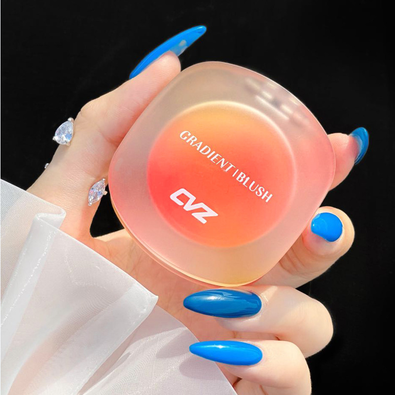 CVZ Gradient Pink Two-Tone Blush Nude Makeup Natural Good Look Blusher Plate Three-Dimensional Repair Female Student Makeup Rouge