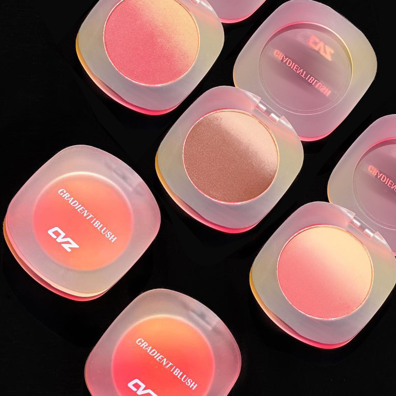 CVZ Gradient Pink Two-Tone Blush Nude Makeup Natural Good Look Blusher Plate Three-Dimensional Repair Female Student Makeup Rouge