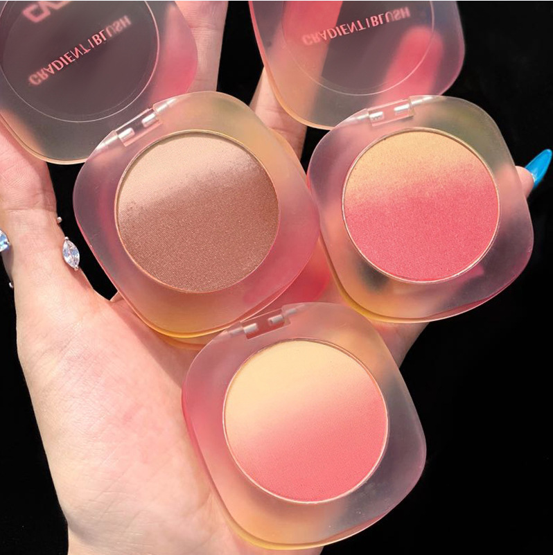 CVZ Gradient Pink Two-Tone Blush Nude Makeup Natural Good Look Blusher Plate Three-Dimensional Repair Female Student Makeup Rouge