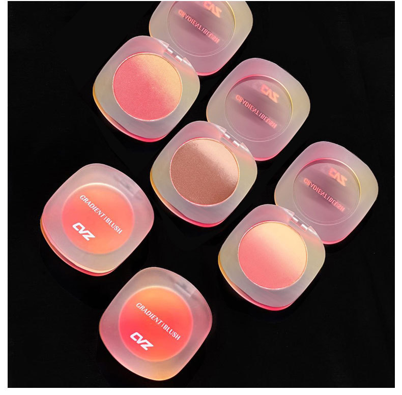CVZ Gradient Pink Two-Tone Blush Nude Makeup Natural Good Look Blusher Plate Three-Dimensional Repair Female Student Makeup Rouge