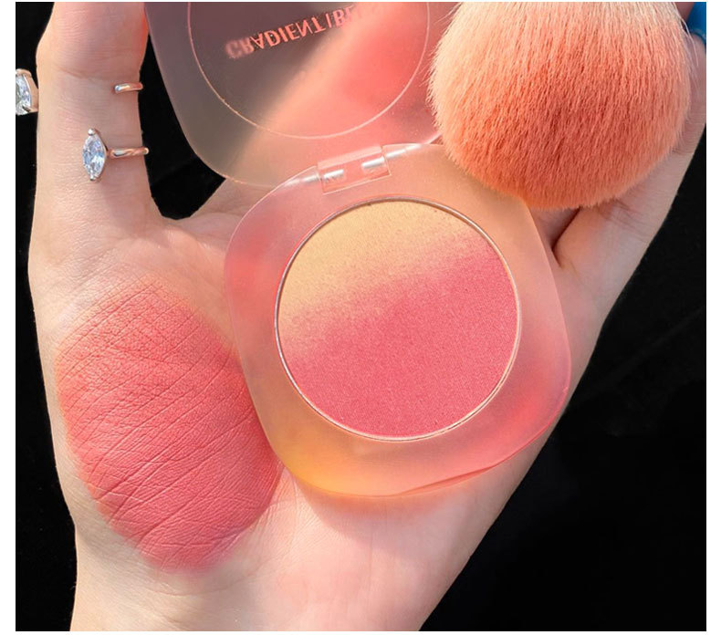 CVZ Gradient Pink Two-Tone Blush Nude Makeup Natural Good Look Blusher Plate Three-Dimensional Repair Female Student Makeup Rouge