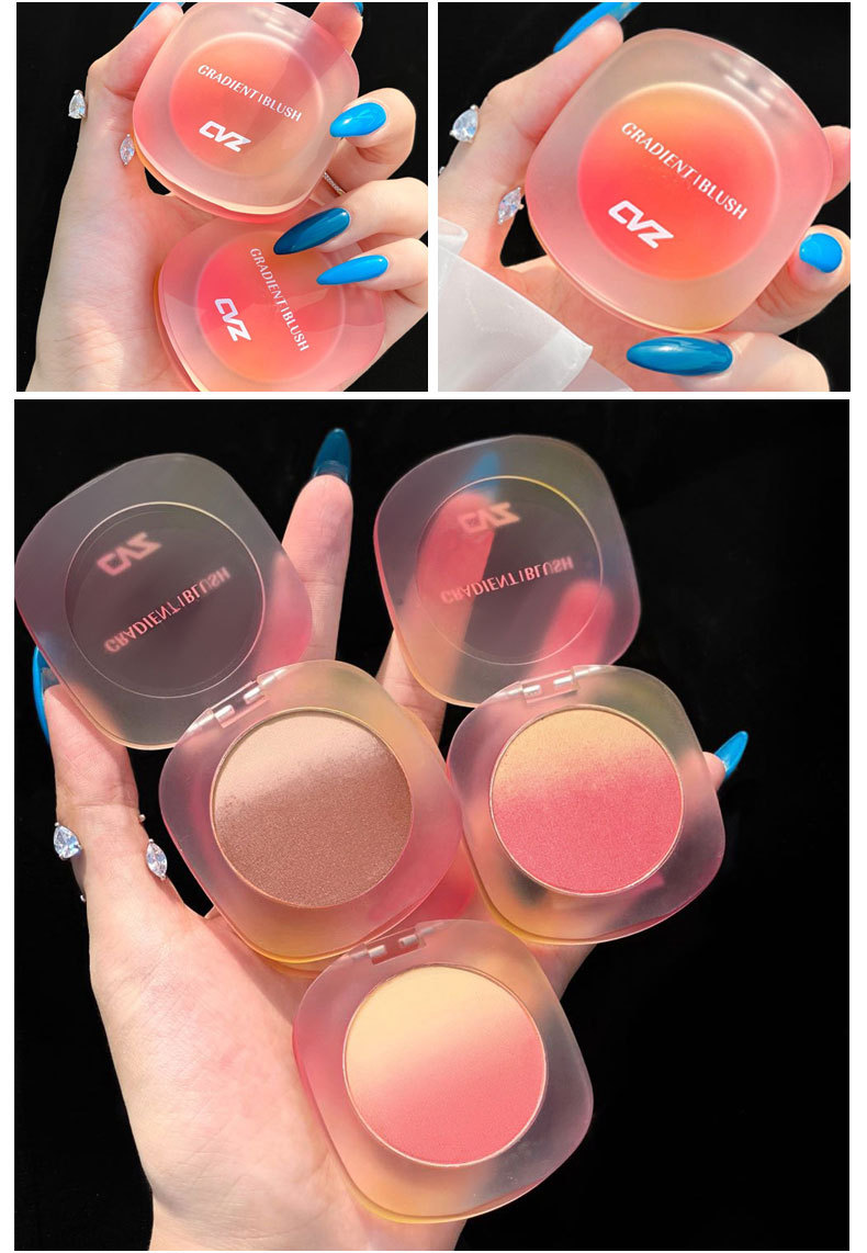 CVZ Gradient Soft Pink Two-Color Blush Nude Makeup Natural Good Complexion Blusher Plate Stereo Repair Capacity Female Student Makeup Rouge