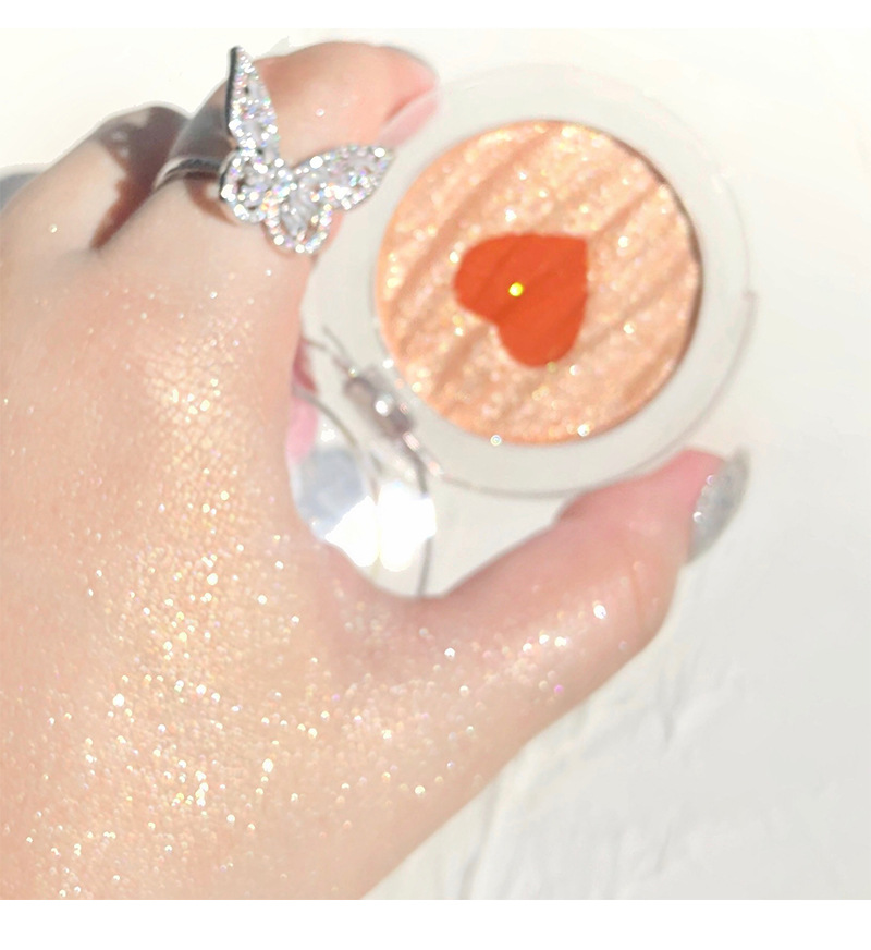 Sweet Mint Two-Color Highlight Blusher Plate Pearlescent Glitter Rouge Compact Female Student Beginner Highlight Cheap Style