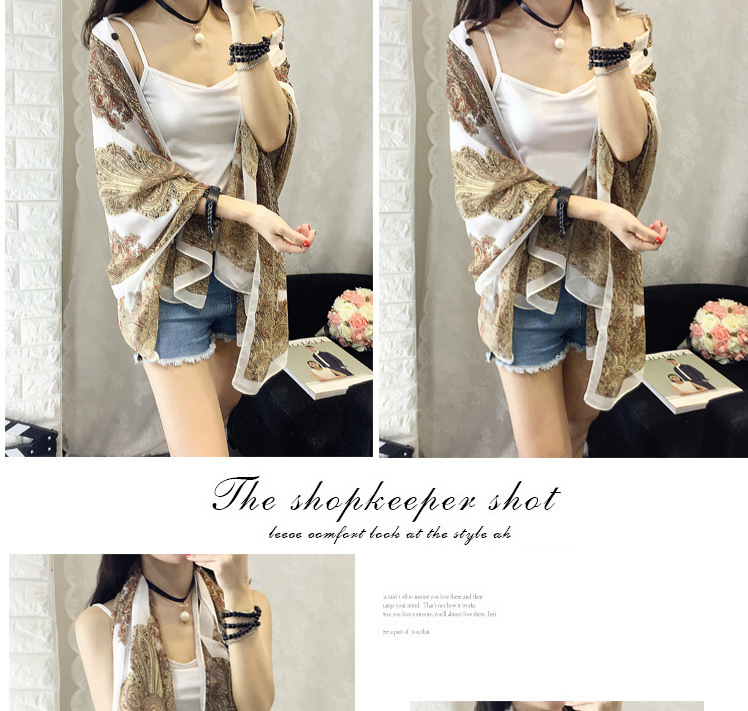 Sunprotective clothing for women's wear long thin coat Korean version long sleeve chiffon garment large size sunscreen