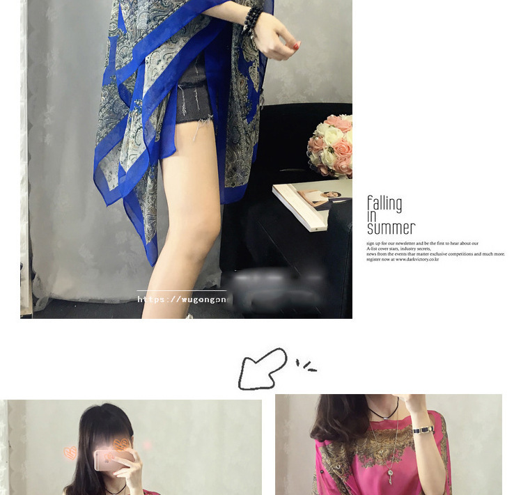 Sunprotective clothing for women's wear long thin coat Korean version long sleeve chiffon garment large size sunscreen