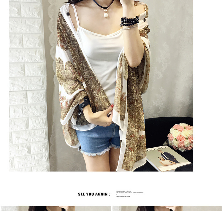 Sunprotective clothing for women's wear long thin coat Korean version long sleeve chiffon garment large size sunscreen