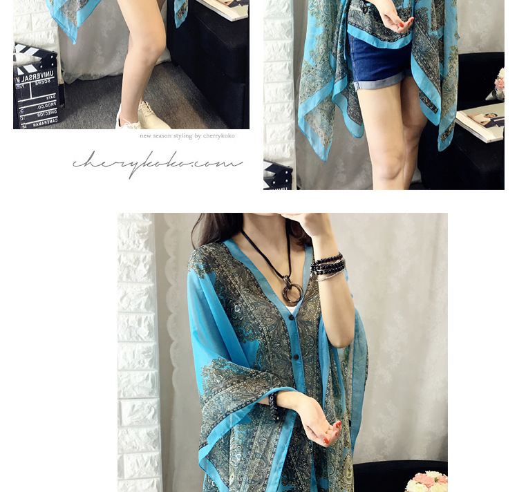 Sunprotective clothing for women's wear long thin coat Korean version long sleeve chiffon garment large size sunscreen