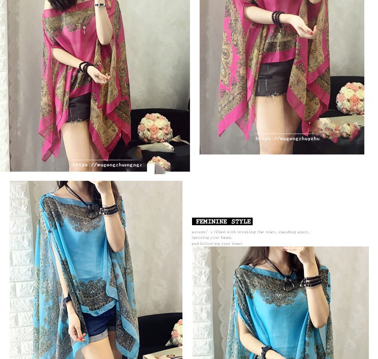 Sunprotective clothing for women's wear long thin coat Korean version long sleeve chiffon garment large size sunscreen