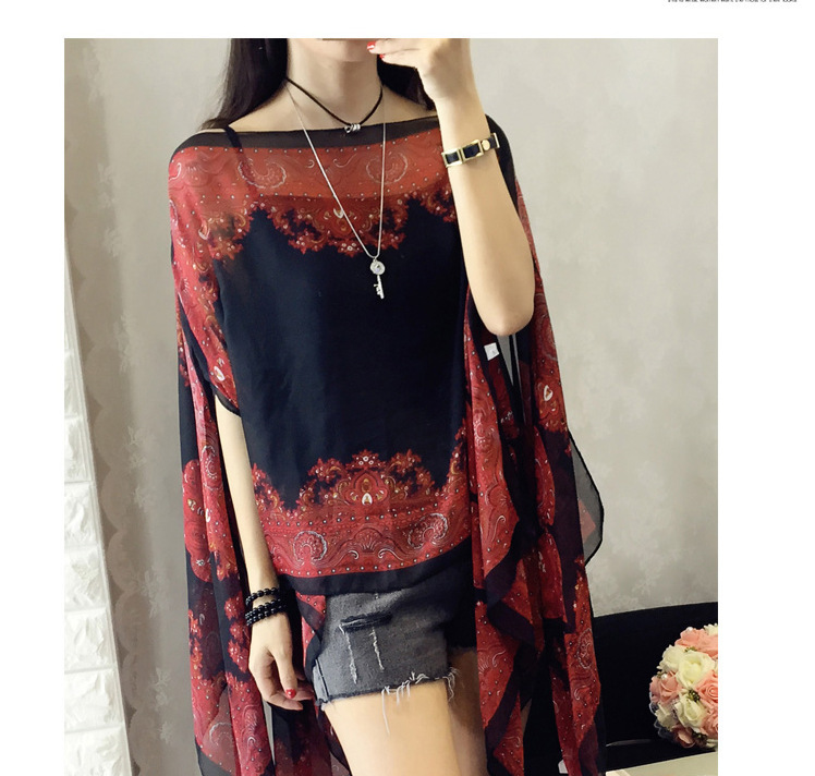 Sunprotective clothing for women's wear long thin coat Korean version long sleeve chiffon garment large size sunscreen