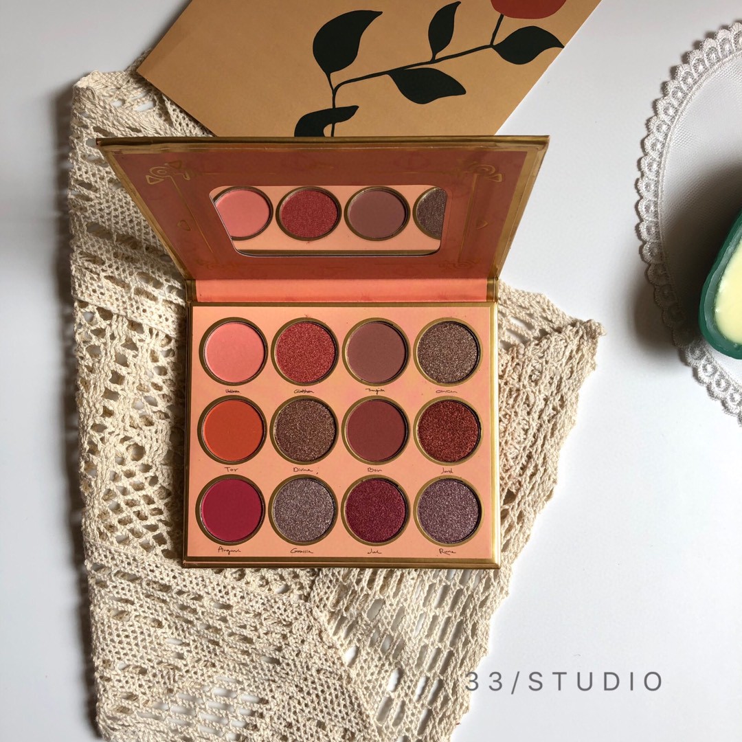 12 Color Fairy Eye Shadow Plate, Brown Series, Pumpkin Color Series, Peach Color Series Ins Super Hot Shimmering Powder Shimmer Waterproof