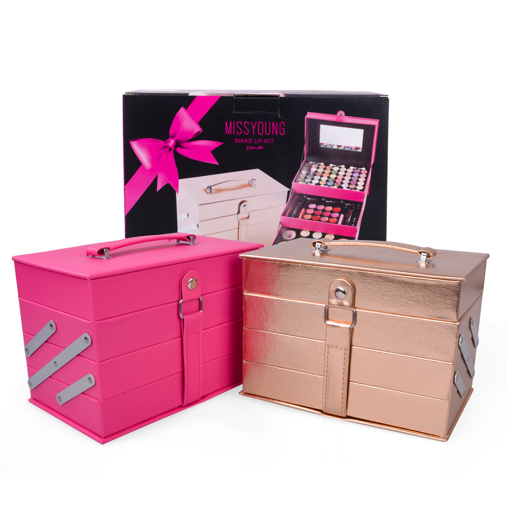 Foreign Trade Popular Style Cosmetics Set Makeup Set Eye Shadow Plate Lipstick Lip Gloss Combination Set Multi-Layer Cosmetic Case
