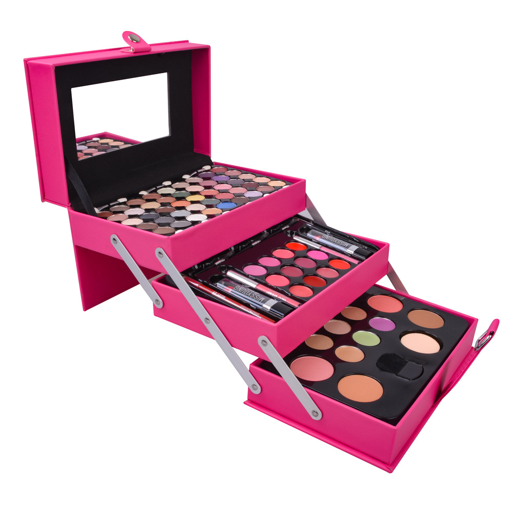 Foreign Trade Popular Style Cosmetics Set Makeup Set Eye Shadow Plate Lipstick Lip Gloss Combination Set Multi-Layer Cosmetic Case