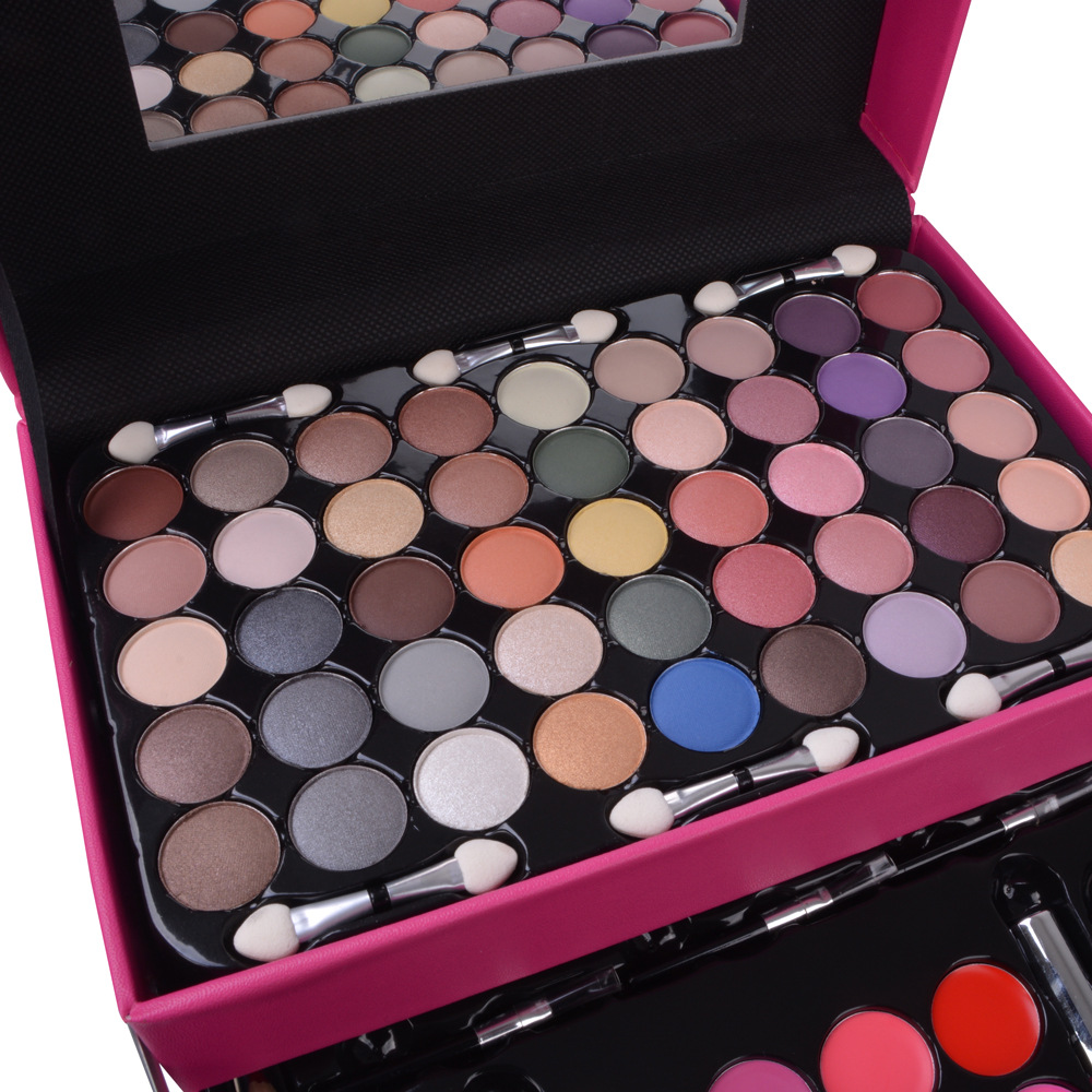 Foreign Trade Popular Style Cosmetics Set Makeup Set Eye Shadow Plate Lipstick Lip Gloss Combination Set Multi-Layer Cosmetic Case