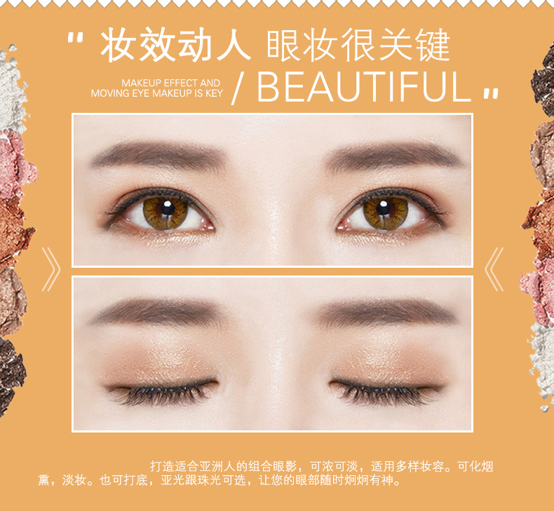 LaMeiLa 8 Colors Fingertip Eye Shadow Flash Beads Glitter Small Kit Pearlescent Portable Beginner Brand Factory Direct Sales