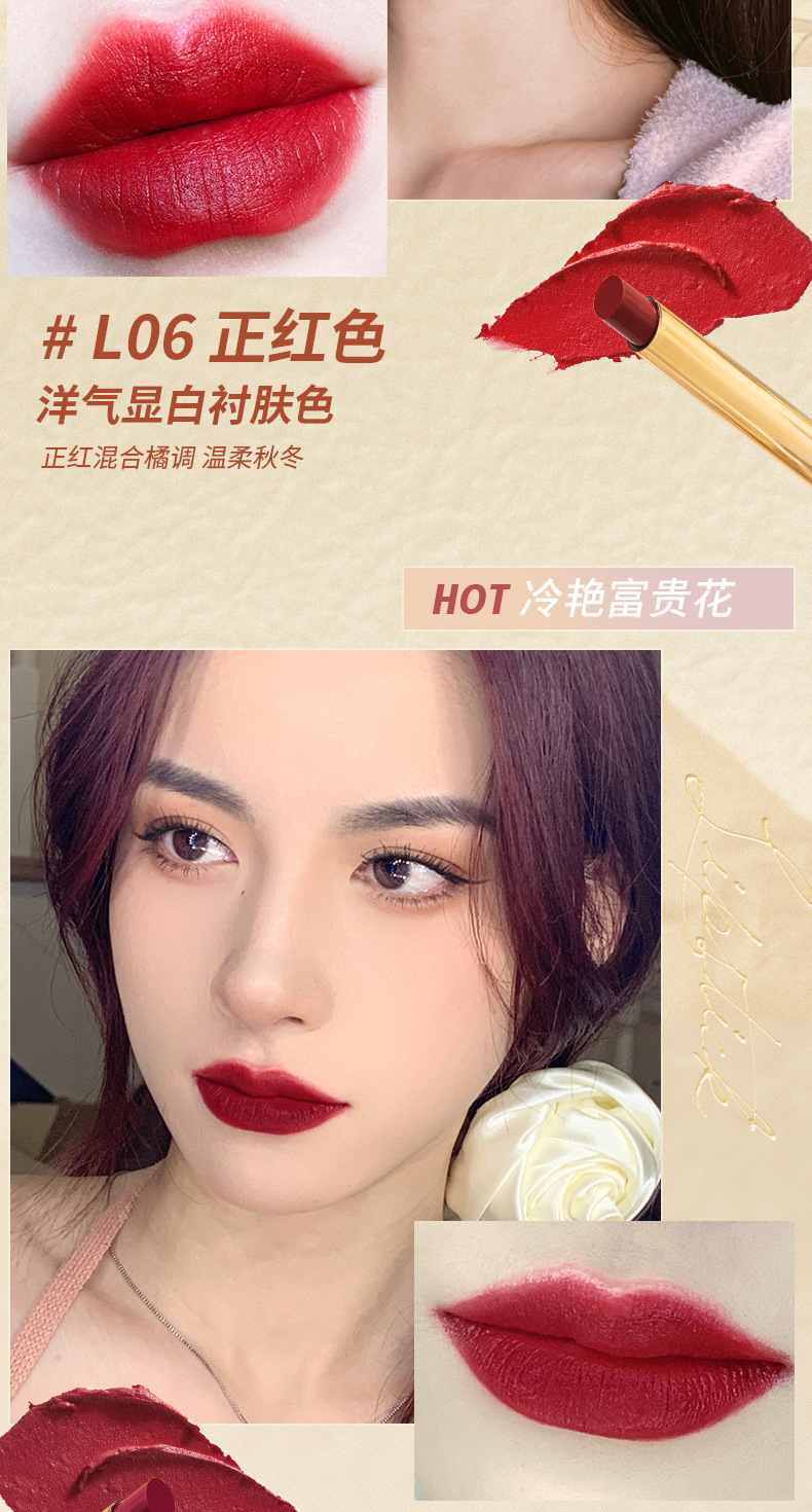 Perfect Small Diary Stiletto Small Tube Lipstick Matte Velvet Sheepskin Non-Fading Lipstick Lip Lacquer Wholesale Delivery