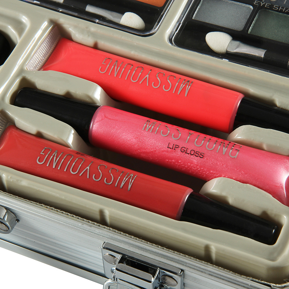 Makeup Artist Makeup Kit Portable Aluminum Alloy Cosmetics Makeup Set Eye Shadow Lipstick Liquid Foundation Combination Set Makeup Artist Makeup Kit Portable Aluminum Alloy Cosmetics Makeup Set Eye Shadow Lipstick Liquid Foundation Combination Set